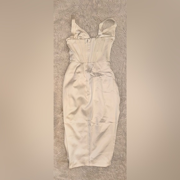 NWOT House of CB Faye ivory satin corset midi dress sz XS PLUS CUP - Picture 6 of 9